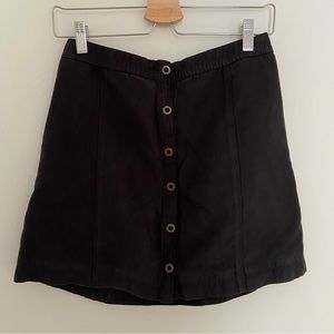 Hollister Black Button Front Mini Skirt Size 5